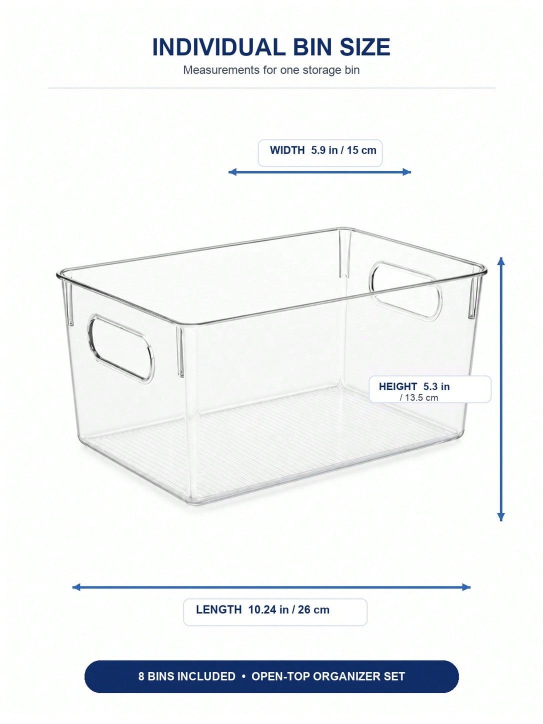 손잡이가 있는 투명 수납함 8개 세트, 오픈탑 정리함  - Stationery Warehouse 리뷰 및 가격