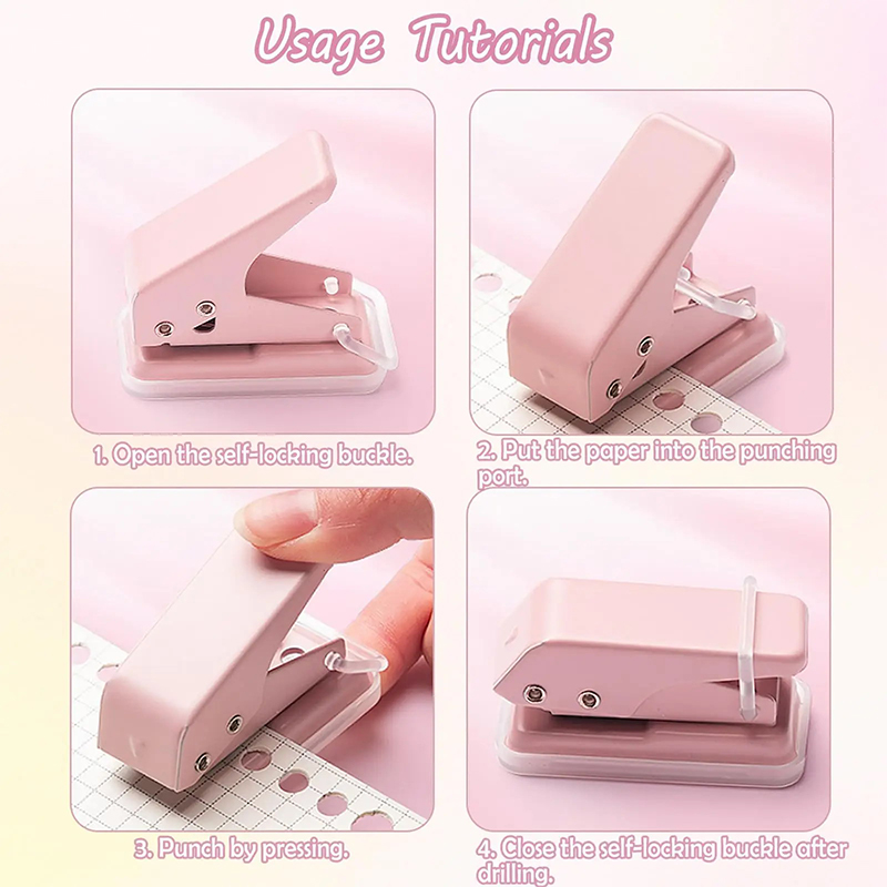 미니 귀여운 1홀 페이퍼 펀치 휴대용 원형 홀 펀처 귀 - Office Supply Office Stationery Items 리뷰 및 가격