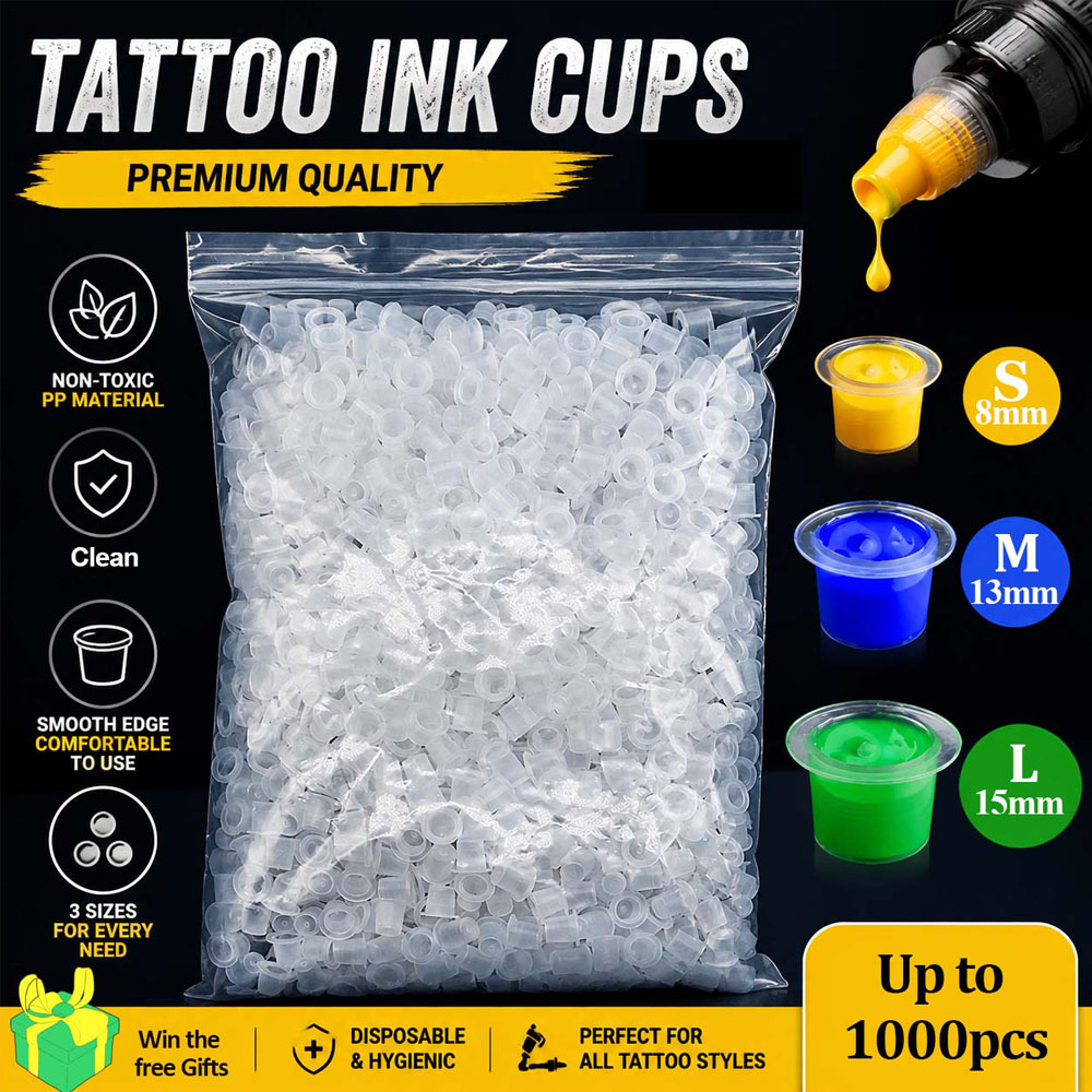 1000/500/100pcs 플라스틱 문신 잉크 컵 1 - Calligraphy Ink Bottle 리뷰 및 가격