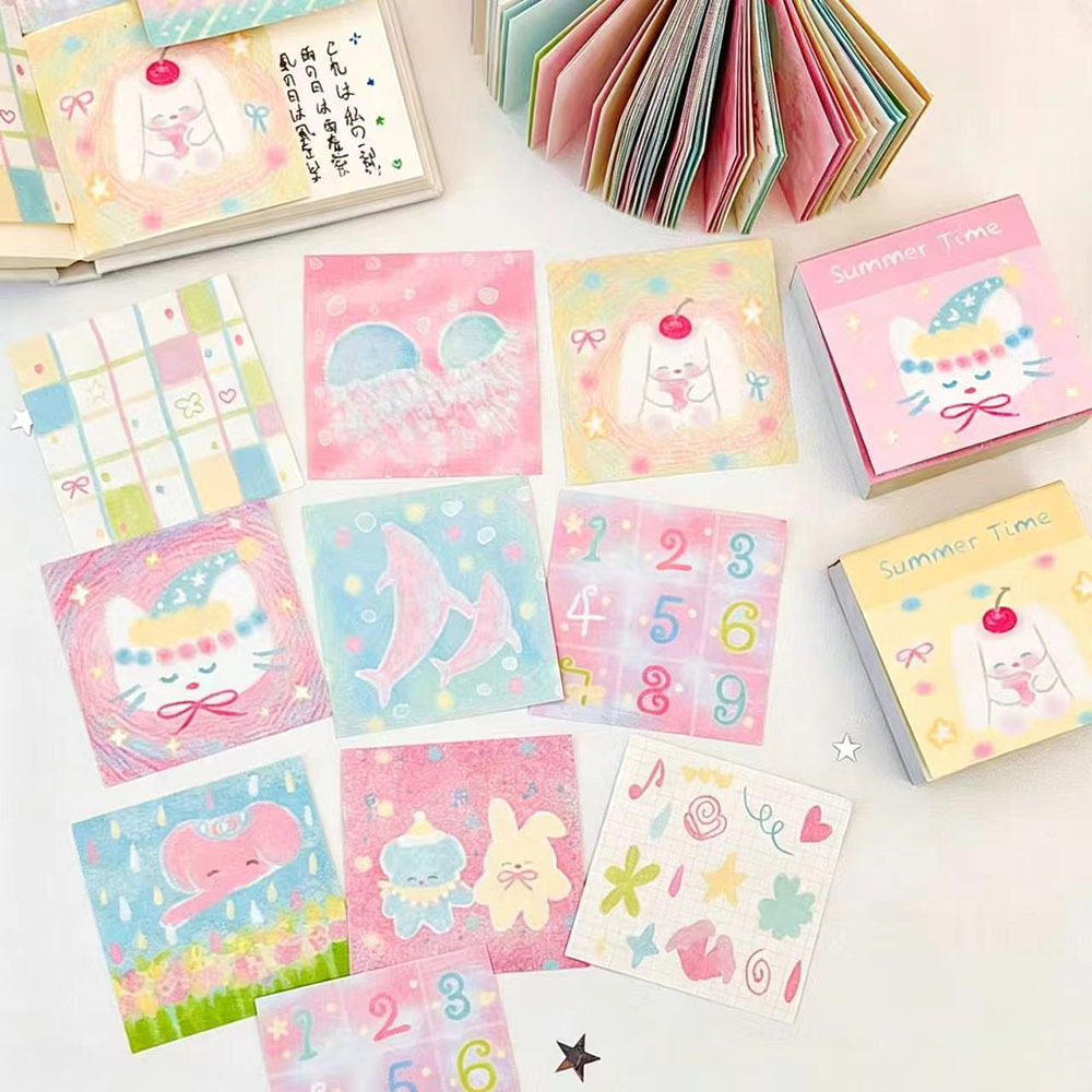 120매 여름용 귀여운 미니 메모장, 만화 고양이 해파 - Graph Paper Pad 리뷰 및 가격