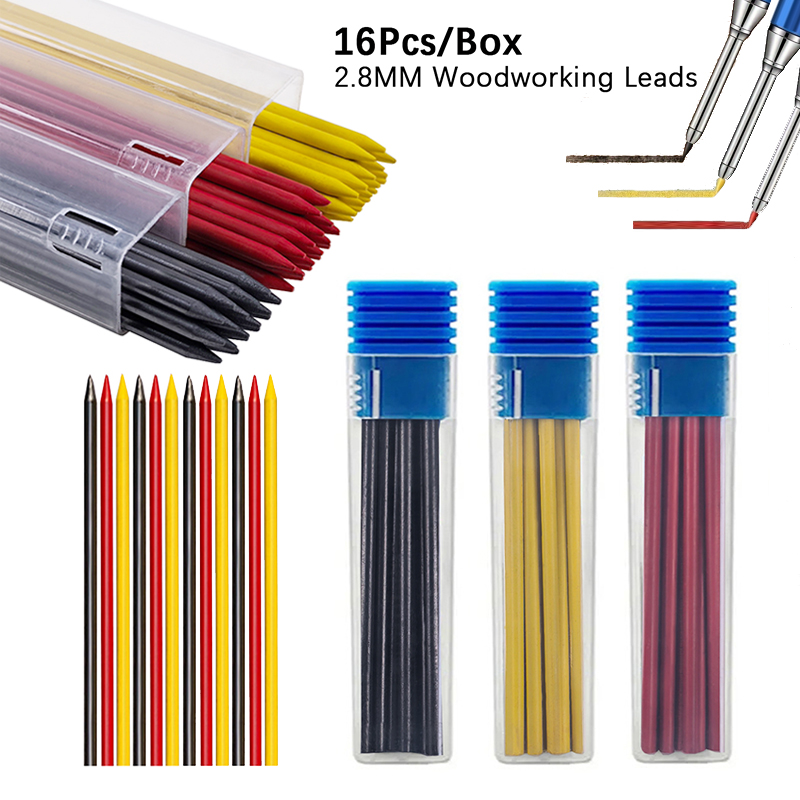 16 개/상자 2.8mm 2B 단단한 목수 연필 교체  - Mechanical Pencil Lead 리뷰 및 가격
