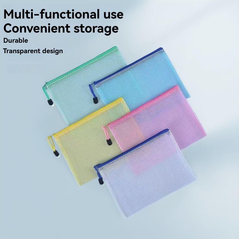 5PCS 편지지 보관 폴더 파일 메쉬 지퍼 주머니 A4 - Stationery Supplier 리뷰 및 가격