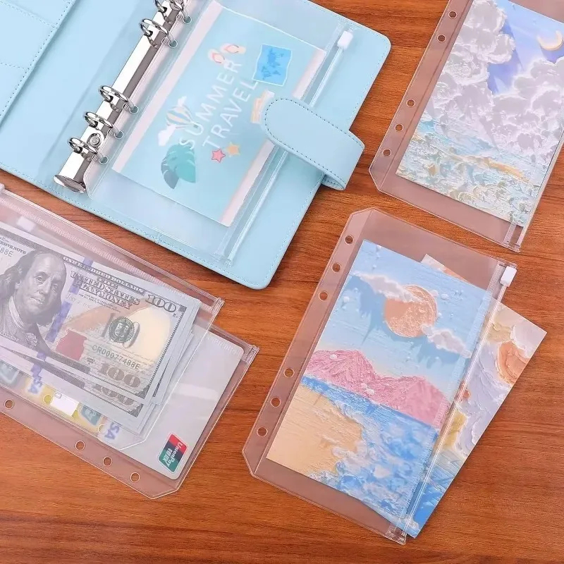 6-24PCS A6 6홀 지퍼 바인더 포켓 방수 PVC - Planner Weekly Budget 리뷰 및 가격